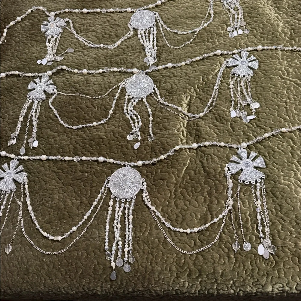 Silver Bohemian Multi-Drape Coin door hanger/curtains